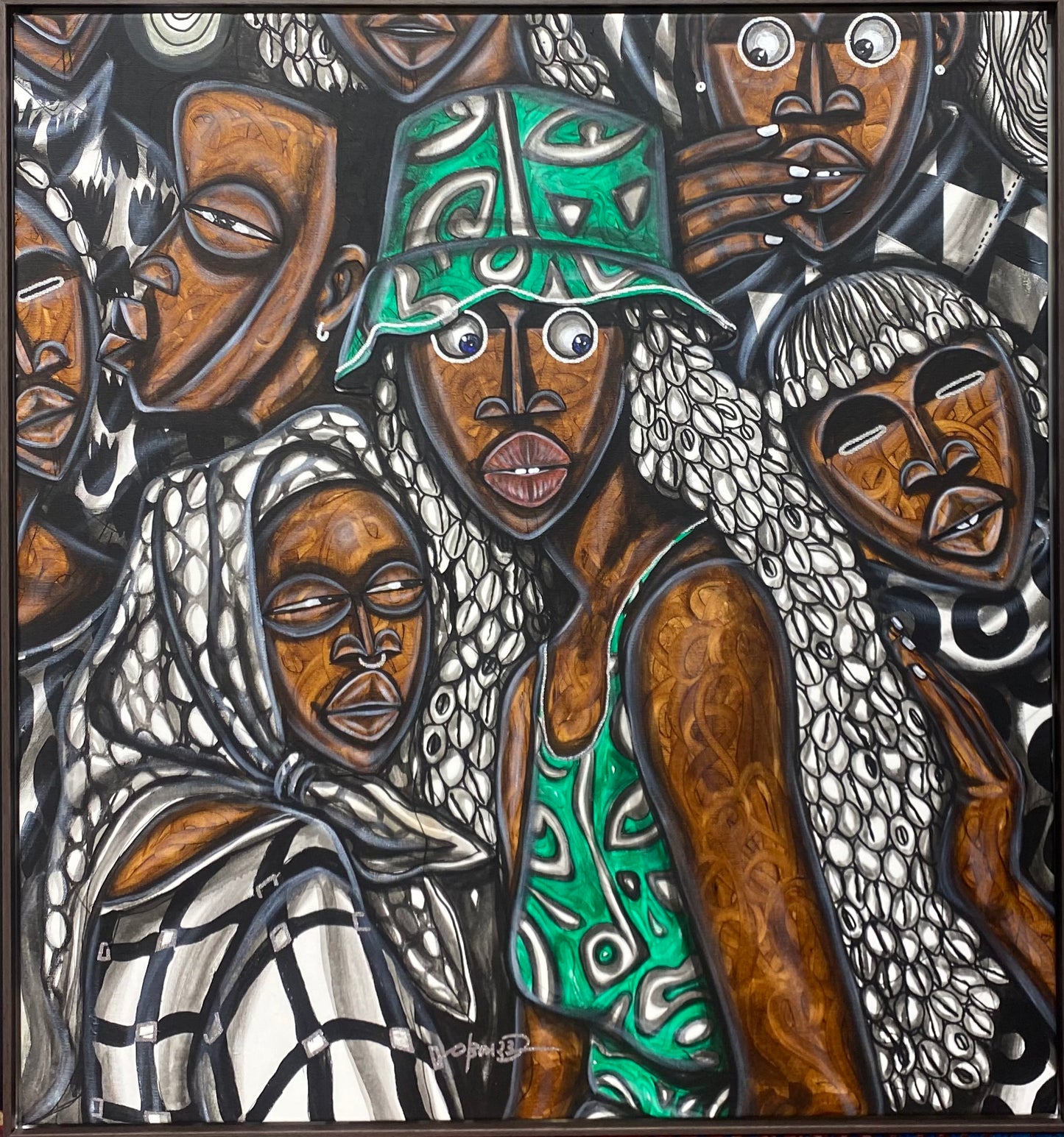 OBOU GBAIS (Ivory Coast) | Les 08 dames du 08 mars, 2023 | Acrylic on canvas, 84x78 (86x80)