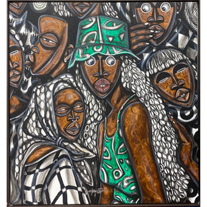 OBOU GBAIS (Ivory Coast) | Les 08 dames du 08 mars, 2023 | Acrylic on canvas, 84x78 (86x80)