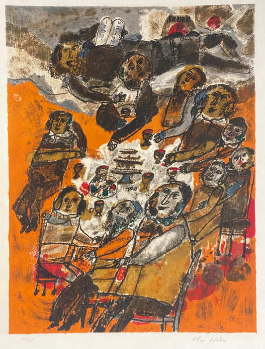 Theo Tobiasse | Seder, 1968 | 9-spalvė litografija, Arches popierius, 60x46 (83x71)