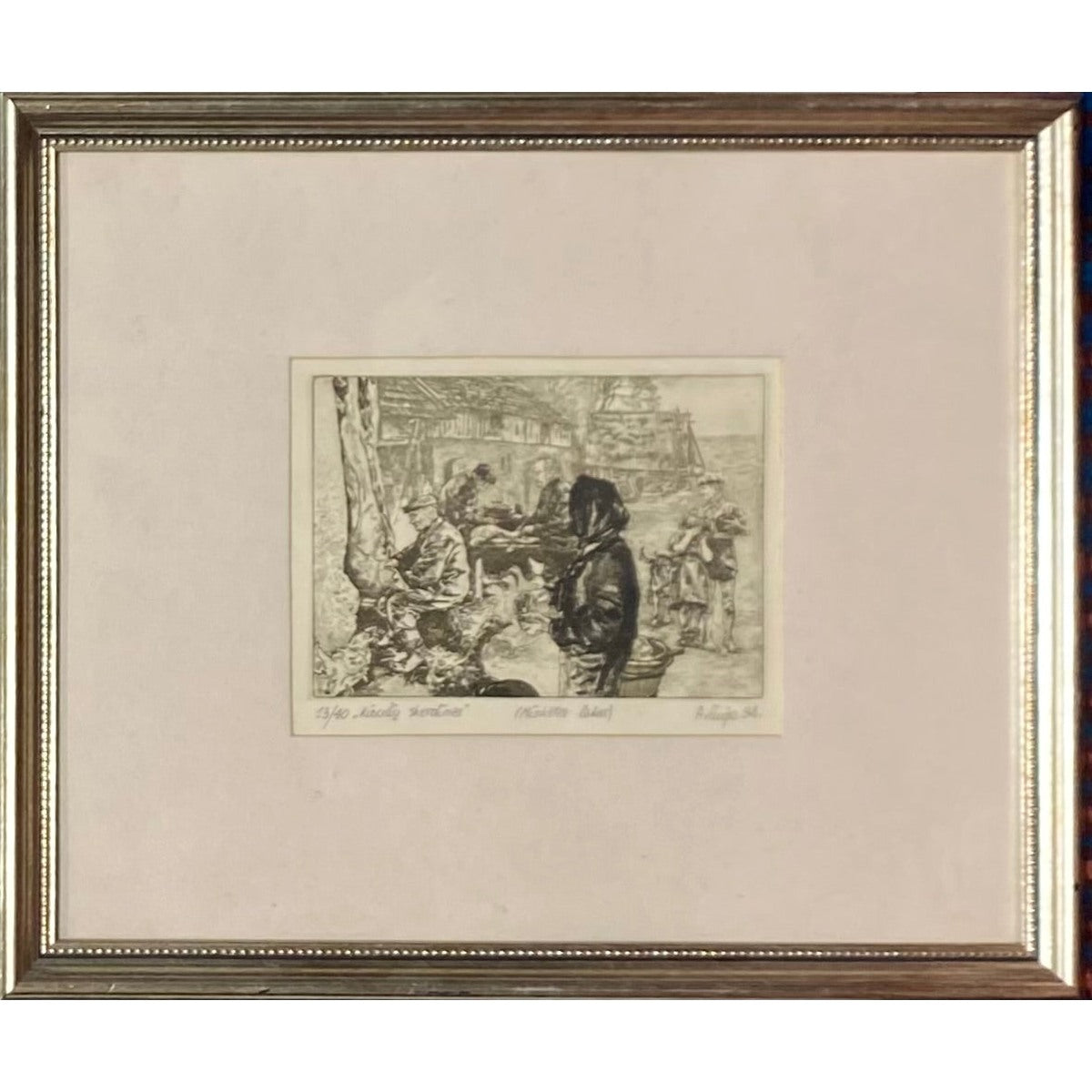 Audrius Puipa | Kiaulių skerdimas, 1992 | Ofortas, minkštas lakas, 13/40, 11x15,5 (31x37)