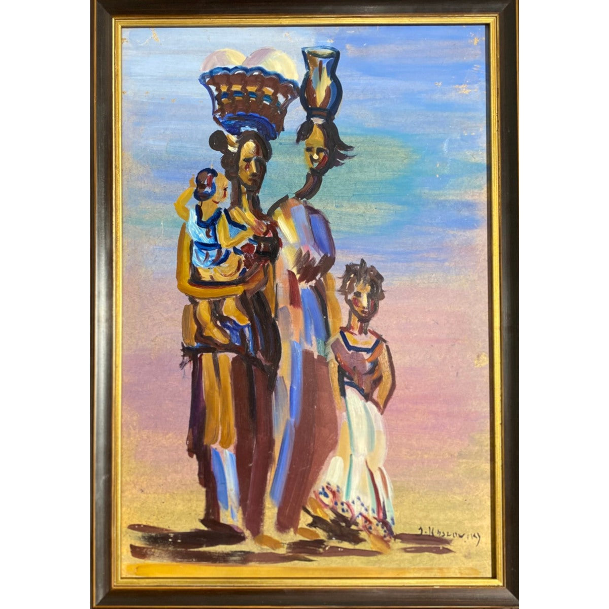 Jacob Koslowsky | Women with children | Oil on board, 45x30 (49x34)