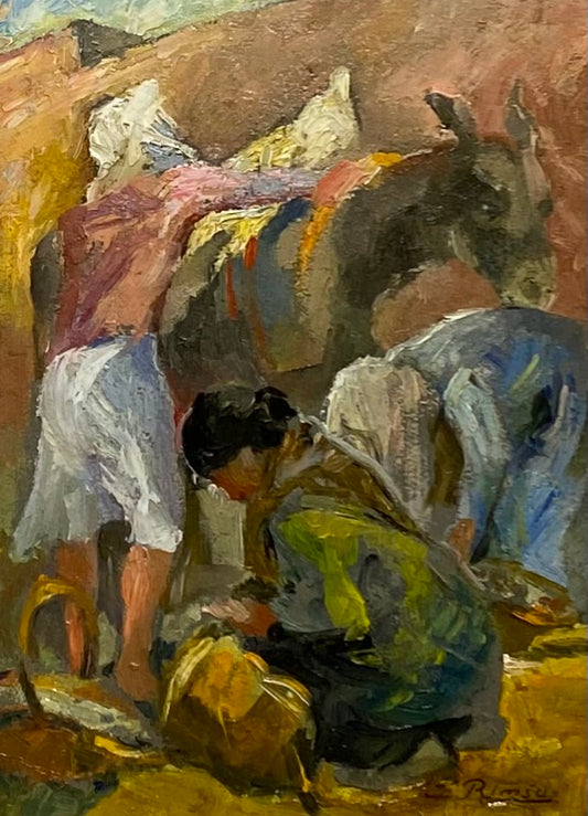 Jonas Rimša | Indėnės | Aliejus, kartonas, 32x22 (48x39)