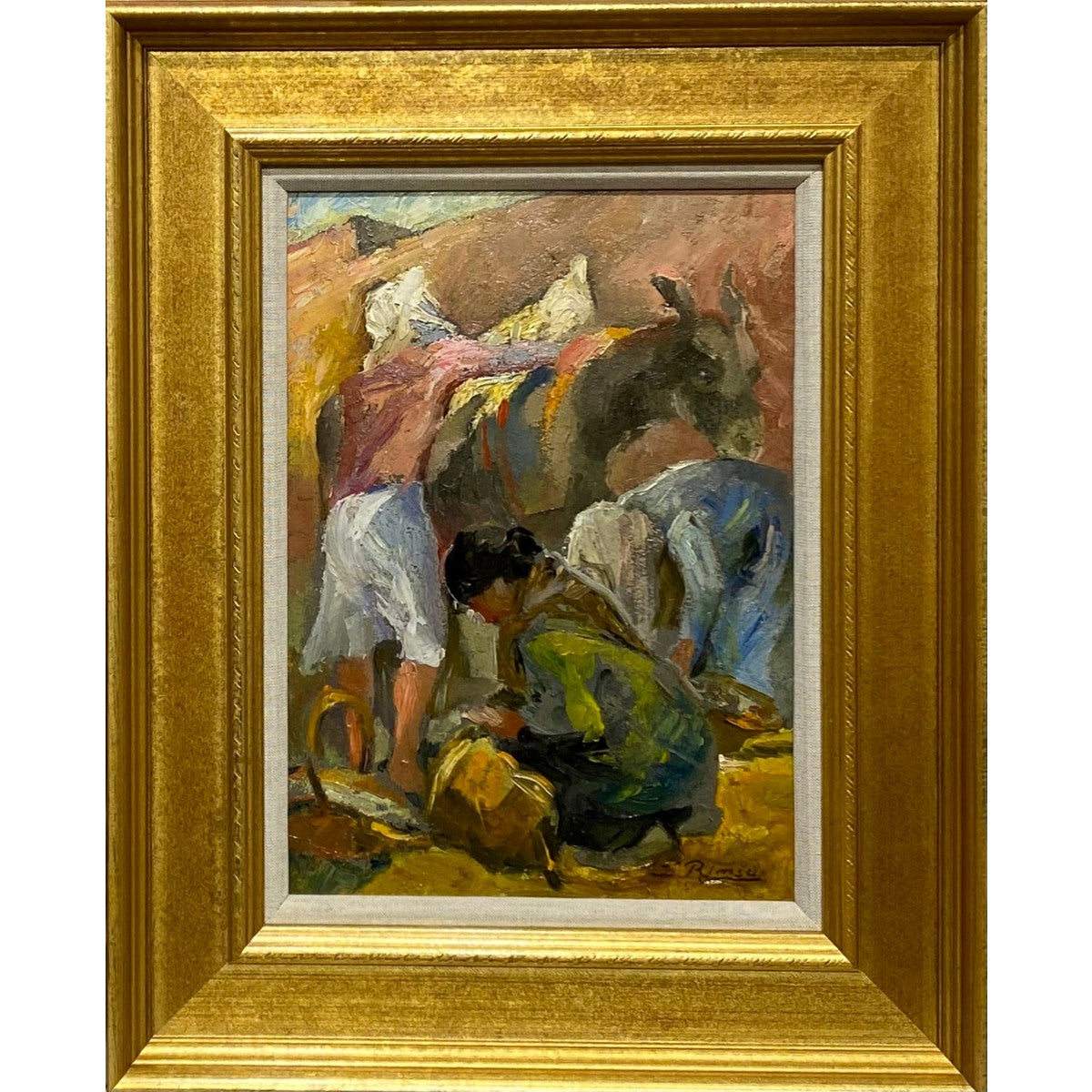 Jonas Rimša | Indėnės | Aliejus, kartonas, 32x22 (48x39)