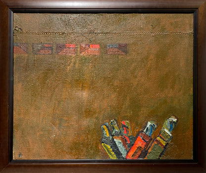 Vincas Kisarauskas | Figūros pakraštyje, 1987 | Aliejus, drobė, 81x100 (96x115)