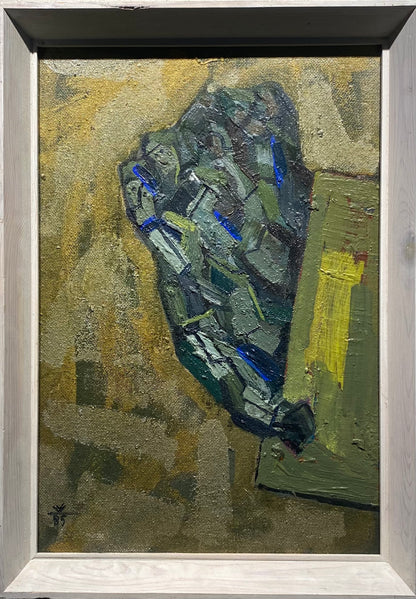 Vincas Kisarauskas | Tyliųjų minčių valanda, 1985 | Aliejus, kartonas, 54x36.5 (58x41)