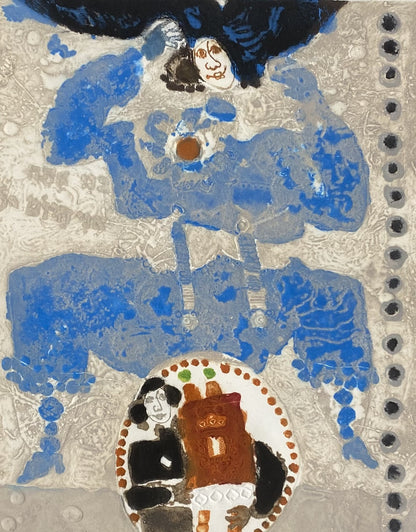 Theo Tobiasse | Aujourd'hui je t'ai engendré, a. 1980 | Akvatinta, ofortas, reljefas, popierius, 42x39 (83x63)