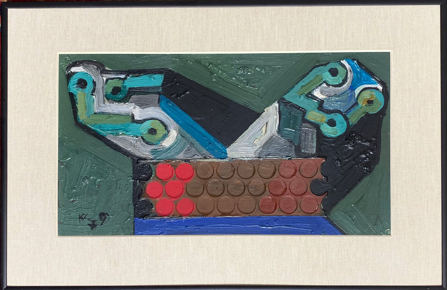 Vincas Kisarauskas | Distrust, 1979 | Oil on cardboard, 18x33 (29x44)