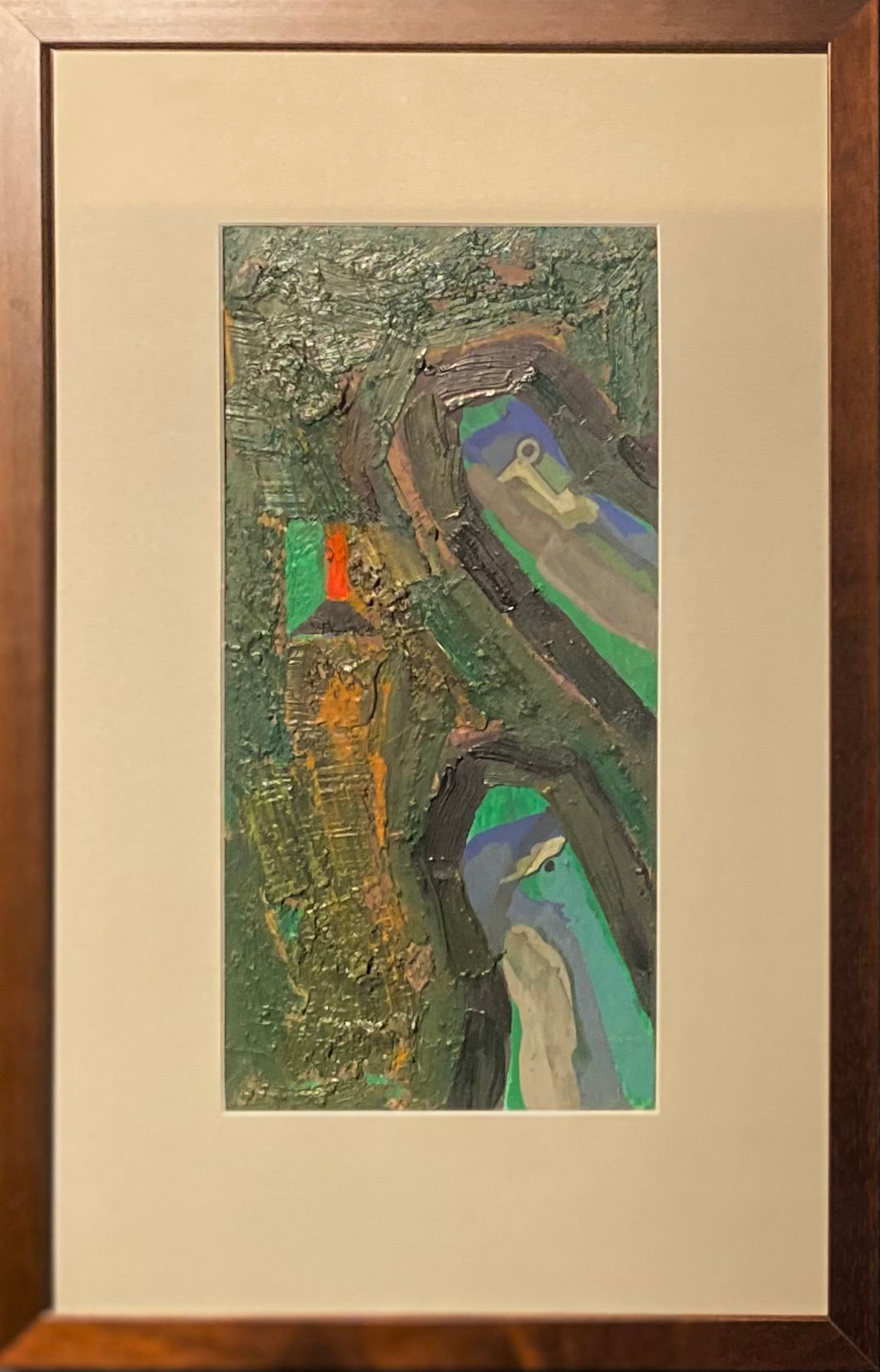 Vincas Kisarauskas | Strange State, 1982 | Mixed media, cardboard, 34x16,5 (51x33)