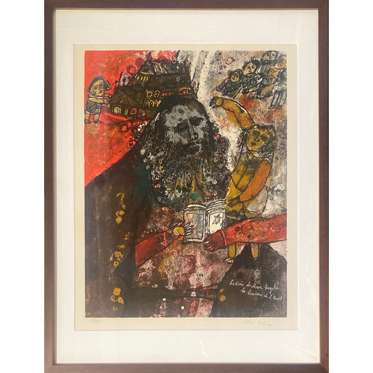 Theo Tobiasse | Histoire de Meor hagola la lumière de l'Exil / Meor Hagola istorija – šviesa egzilyje, 1968 | 11-spalvė litografija, Arches popierius, 60x45 (83x63)