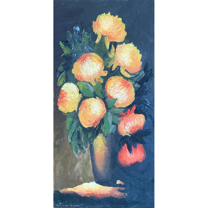 Amelija Lechovičiūtė | Peonies, 2021 | Acrylic on canvas, 99x49