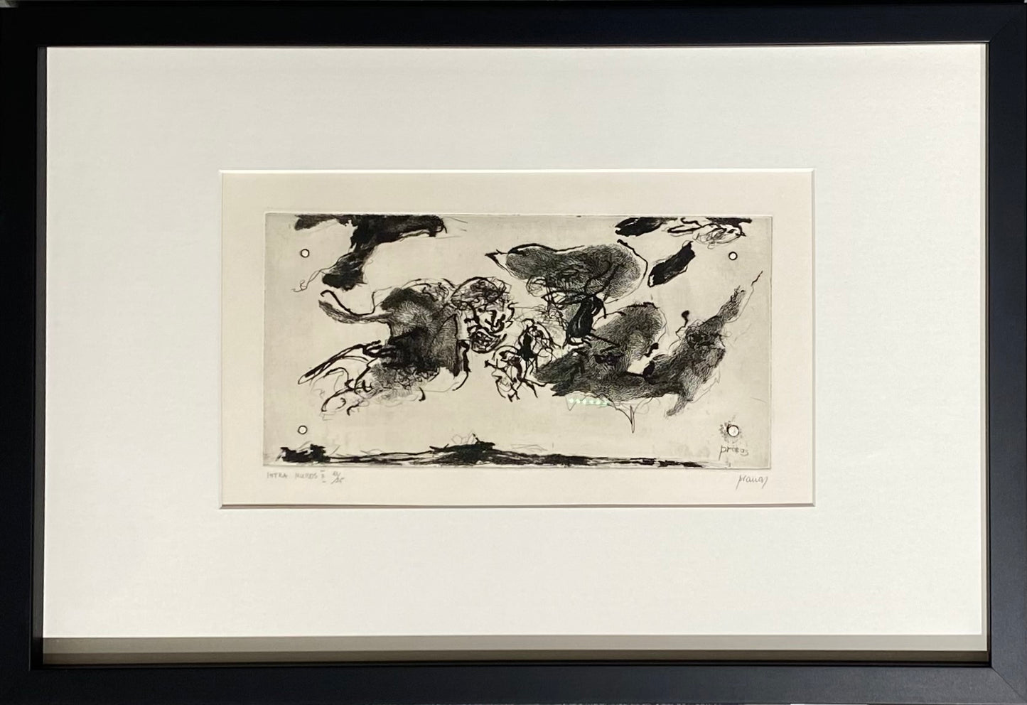 Pranas Gailius | Intra Muras II, 1965 | Copper engraving, dry needle, forging, 13x27 (36x53)