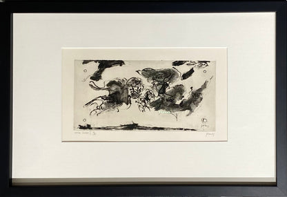 Pranas Gailius | Intra Muras II, 1965 | Copper engraving, dry needle, forging, 13x27 (36x53)