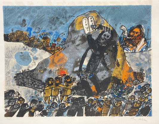 Theo Tobiasse | Toros dovana / Le Don de la Thora, 1968 | 10-spalvė litografija, Arches popierius, 45x60 (64x79)