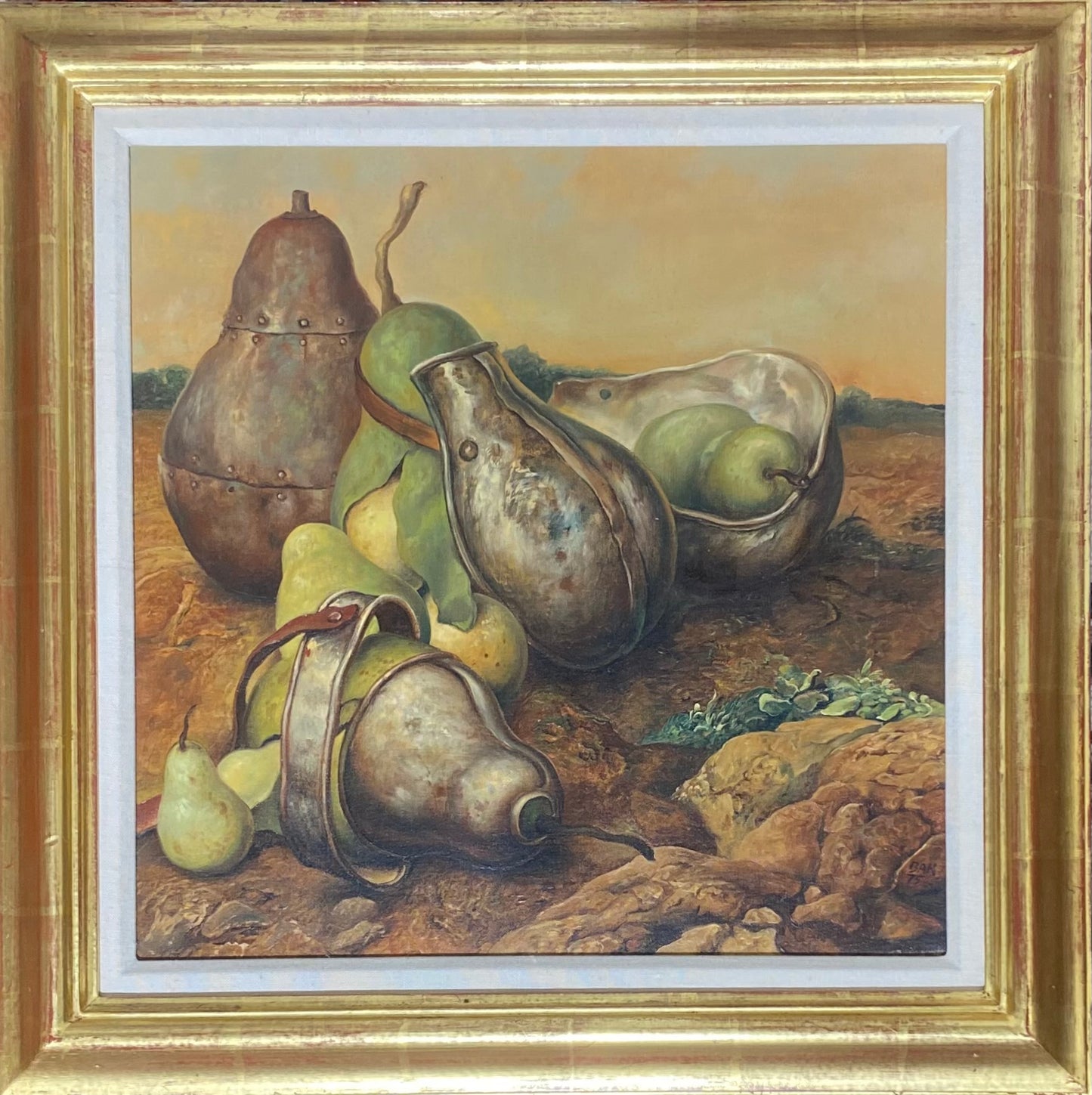 Samuel Bak | REZERVUOTA | Natiurmortas, 1975 | Drobė, aliejus, 40,5x41 (67,5x67,5)