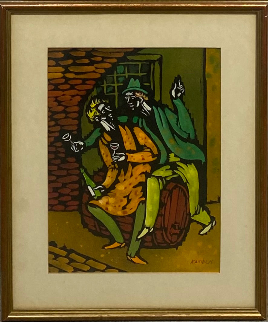 Vytautas Kasiulis |  Linksmybės | Pastelė, popierius, 32,5x25 (45x37)