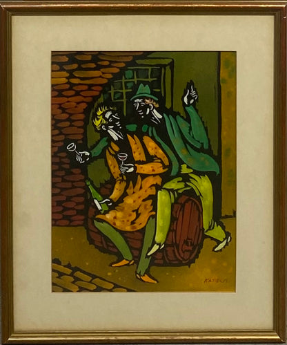 Vytautas Kasiulis |  Linksmybės | Pastelė, popierius, 32,5x25 (45x37)