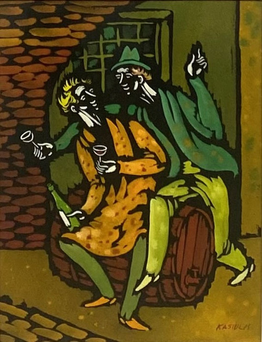 Vytautas Kasiulis |  Linksmybės | Pastelė, popierius, 32,5x25 (45x37)