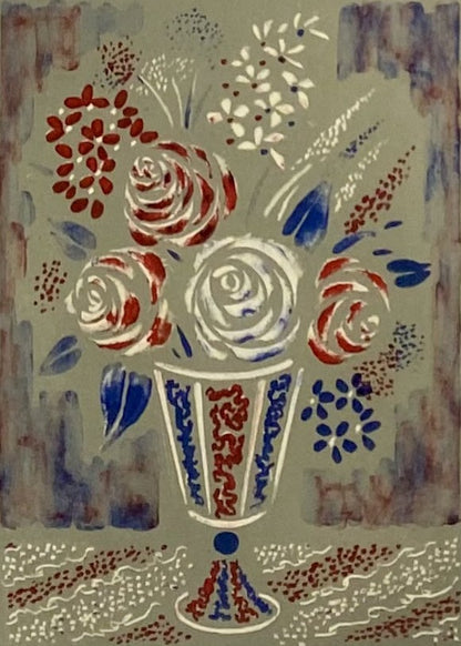 Vytautas Kasiulis | Gėlės | Litografija, 28x22 (51x43)