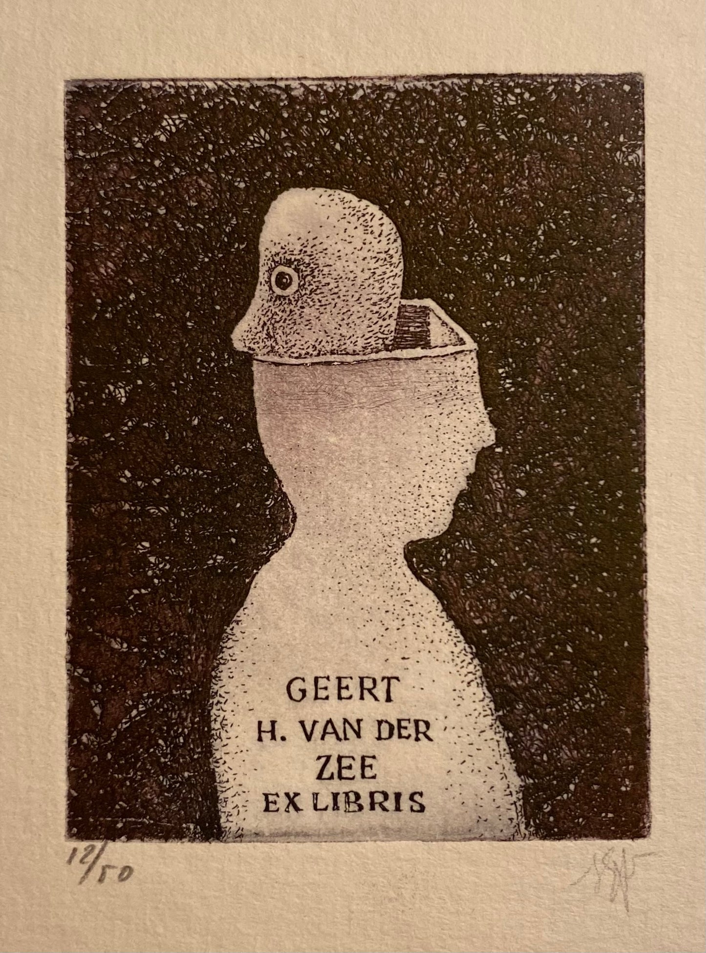 Stasys Eidrigevičius | Ekslibris Geert H. van der Zee | Ofortas, 12/50, 7.5x5.5 (lakštas 12x9)