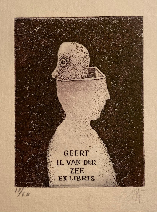 Stasys Eidrigevičius | Ekslibris Geert H. van der Zee | Ofortas, 12/50, 7.5x5.5 (lakštas 12x9)