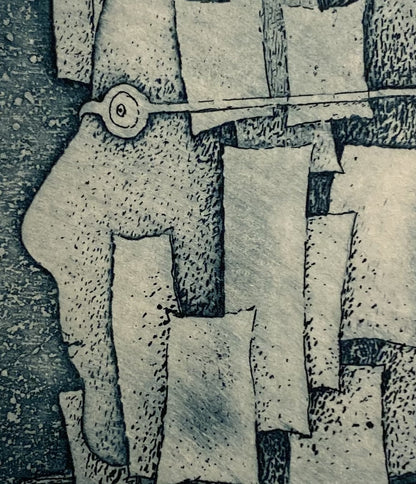 Stasys Eidrigevičius | Ex Libris N. A. Bakx | Ofort, 8.7x5.7 (sheet 12x10)