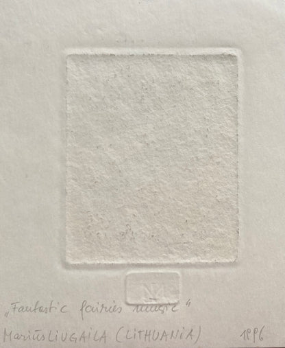 Marius Liugaila | Ex Libris Eva Maria Wimmer, 1995 | Etching, Aquatint, 12x9,8