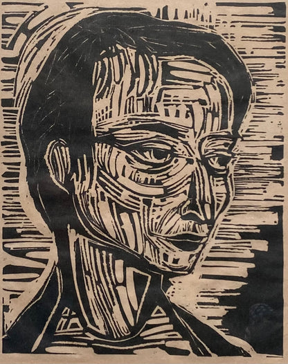 Žibuntas Mikšys | Pirmoji Sibilė | Linoraižinys, pop., 30x24 (53x53)