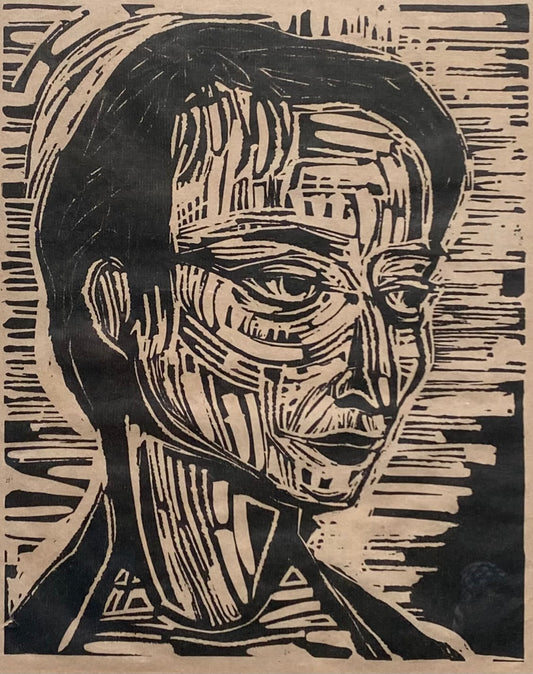 Žibuntas Mikšys | Pirmoji Sibilė | Linoraižinys, pop., 30x24 (53x53)