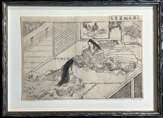 Hishikawa Moronobu (atrib. / workshop) (菱川師宣, 1618–1694) |Rūmų damos pokalbyje, 1675-1690 | Medžio graviūra, 22x32 (32x43)