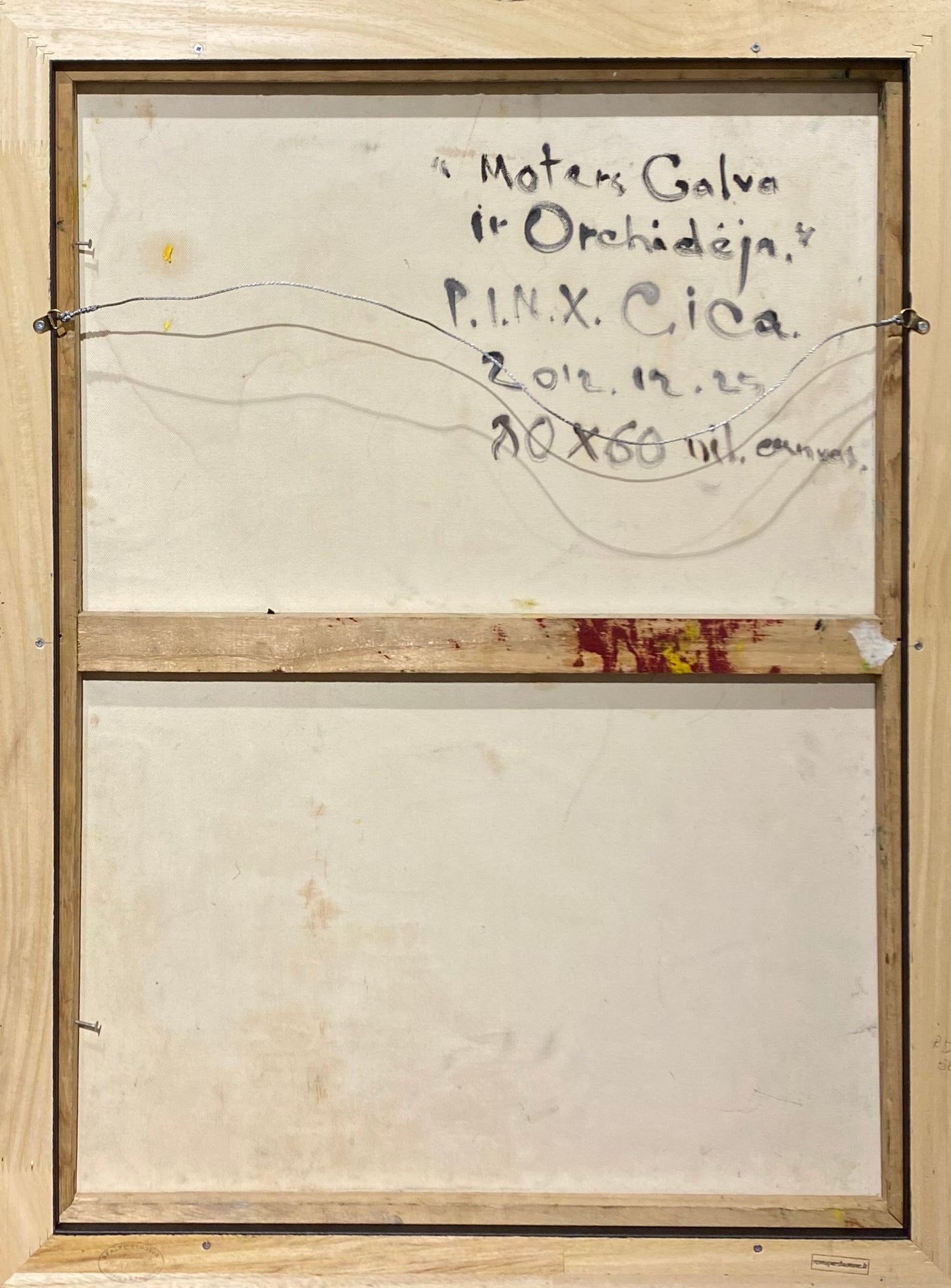 Linas Cicėnas-CICA | Moters galva ir orchidėja | Aliejus, drobė, 80x60 (85x65)