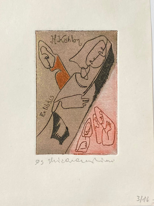 Saulė Kisarauskienė  | Ekslibris H. Köhler, 1993 | Ofortas, 3/16, 9x6