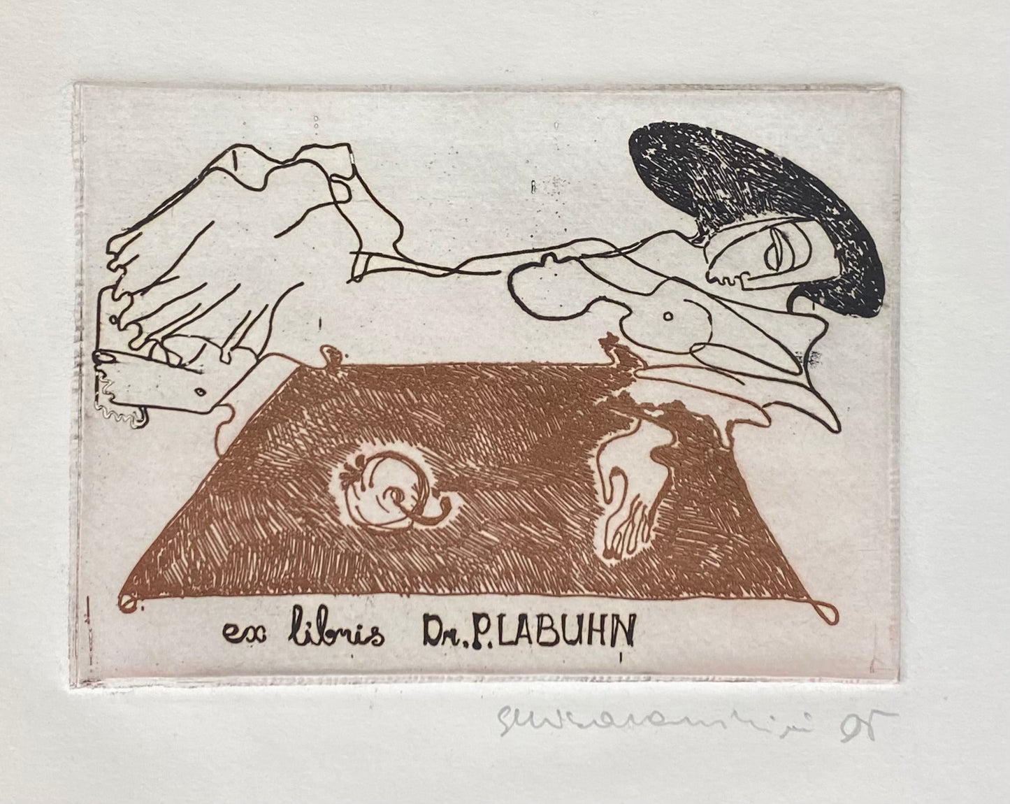 Saulė Kisarauskienė | Ekslibris Dr. Plabuhn, 1995 | Ofortas, 3/16, 9x6