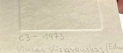 Vincas Kisarauskas | Ekslibris Tedeusz Gudzowski, 1973 | Ofortas, 9,5x7 (20.5x15.5)