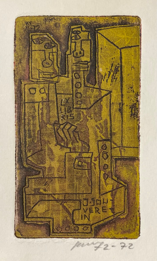 Vincas Kisarauskas | Ekslibris J. Souverein, 1972 | Ofortas, 12x7 (17x12)