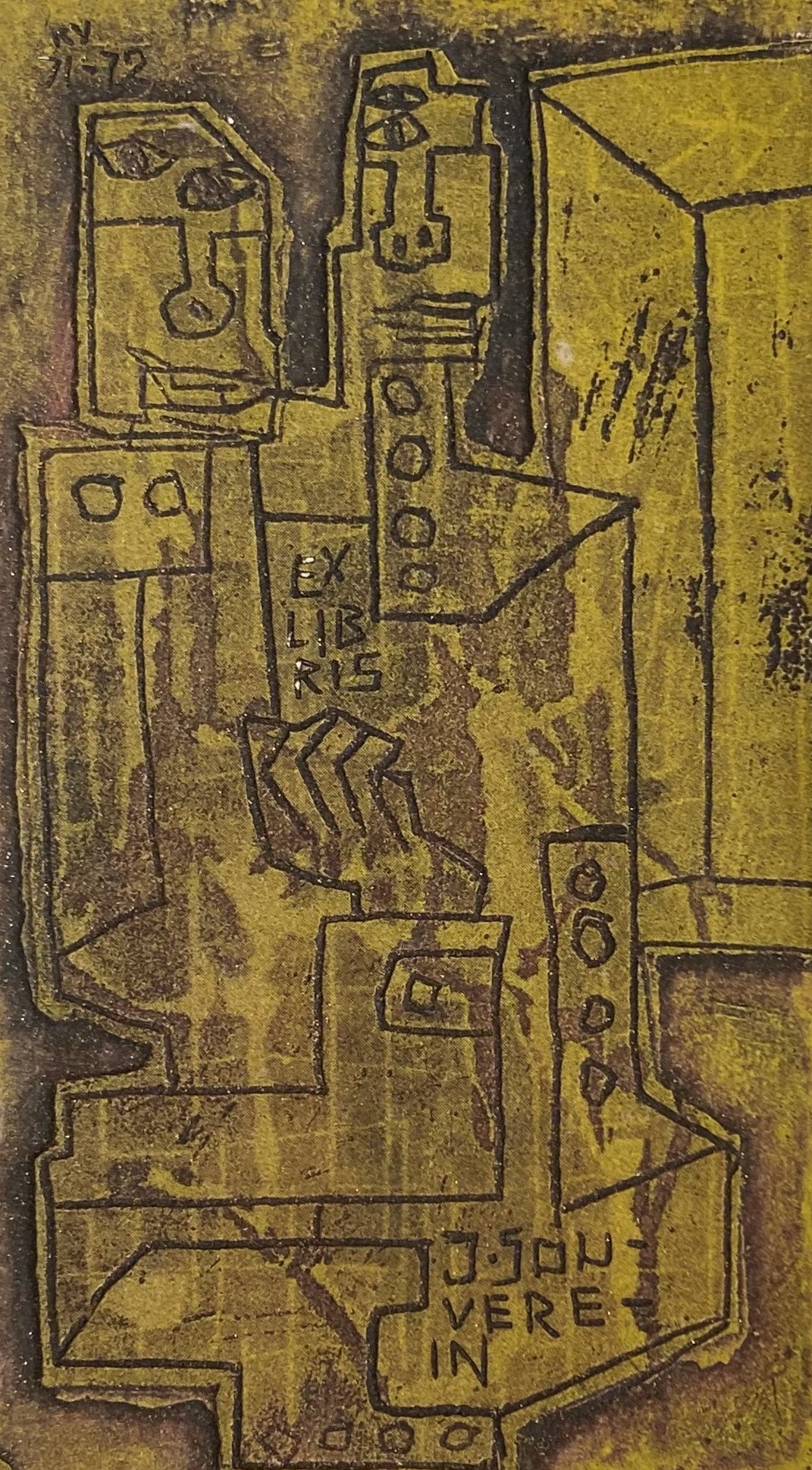 Vincas Kisarauskas | Ekslibris J. Souverein, 1972 | Ofortas, 12x7 (17x12)