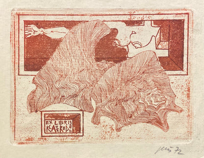 Vincas Kisarauskas | Ekslibris Klaus Rödel, 1972 | Ofortas, akvatinta, 10x13,2