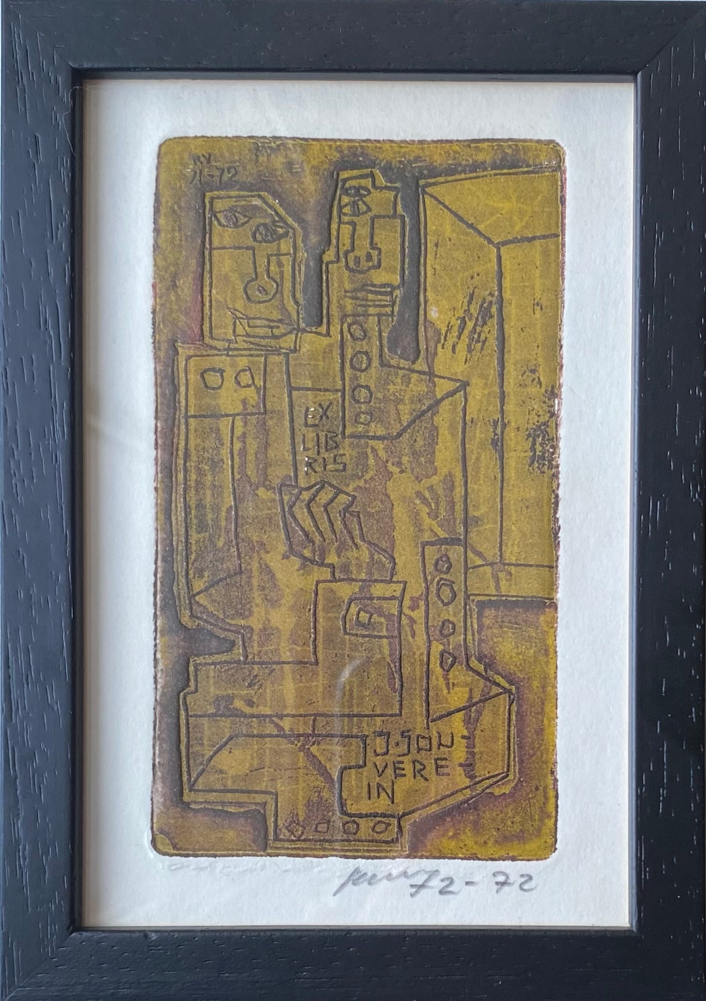 Vincas Kisarauskas | Ekslibris J. Souverein, 1972 | Ofortas, 12x7 (17x12)