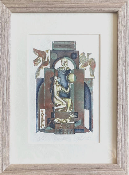 Antanas Kmieliauskas | Ex Libris Johan H.A. Jansen, 1973 | Paper, author's technique (coloured textile lithograph), 12,5x8,5