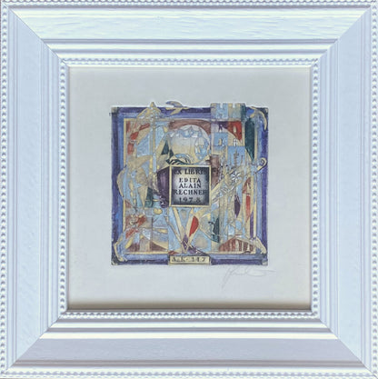 Antanas Kmieliauskas | Ekslibris Edita Alain Rechner, 1978 | Pop., autorinė technika (spalv. tekstolito estampas), 9,7x9,7  (21,5x21,5)