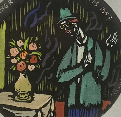 Vytautas Kasiulis | Flowers, 1957 | Gouache, cardboard, 22x22