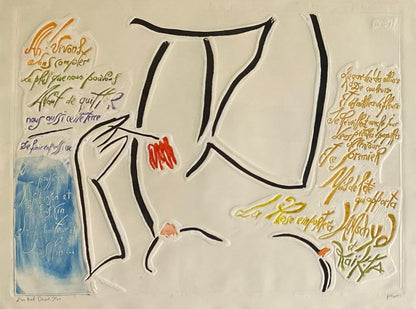 Pranas Gailius | Iš ciklo D‘un bel Orient (Gražieji Rytai pagal Omaro Chajamo rubajus) | Spalvotas linoraižinys, reljefas, 12/40, 56x76 (70x90)