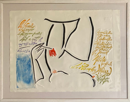 Pranas Gailius | Iš ciklo D‘un bel Orient (Gražieji Rytai pagal Omaro Chajamo rubajus) | Spalvotas linoraižinys, reljefas, 12/40, 56x76 (70x90)