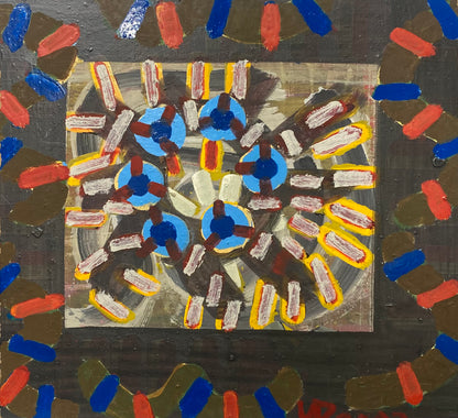 Vytautas Povilaitis | Untitled/Composition, 1999 Oil on cardboard, 78x83 (81x86)