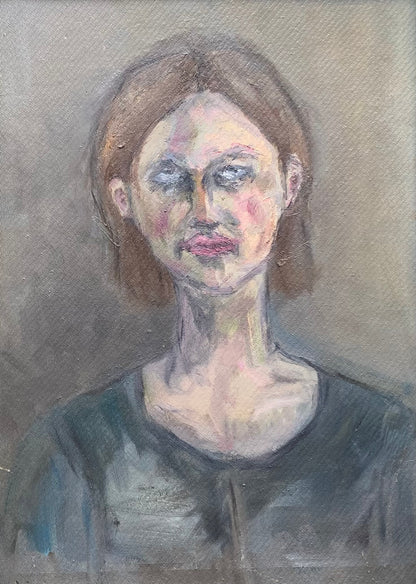 Aurelija Bulaukaitė | Autoportretas, 2018 | Aliejus, kartonas, 61,7x44,7 (67x50)