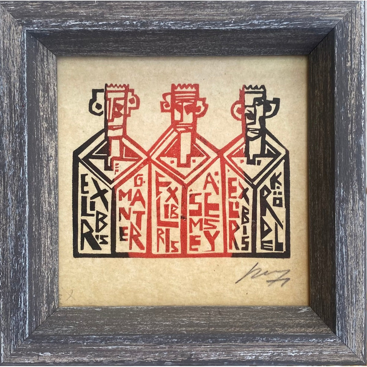 Vincas Kisarauskas | Ekslibrisas G.Mantero A.Semsey K.Rödel, 1971 | Ofortas, 6,6x8,2 (13x13)