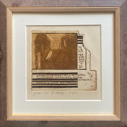 Vincas Kisarauskas | Ekslibris Herber Blokland, 1975 | Ofortas, 11x12 (23,5x23,5)