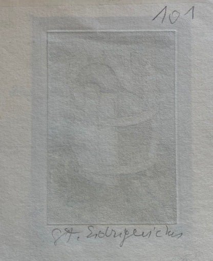 Stasys Eidrigevičius | Ekslibrisas Joris de Belder | Ofortas, 8,5x5,6 (17x13)