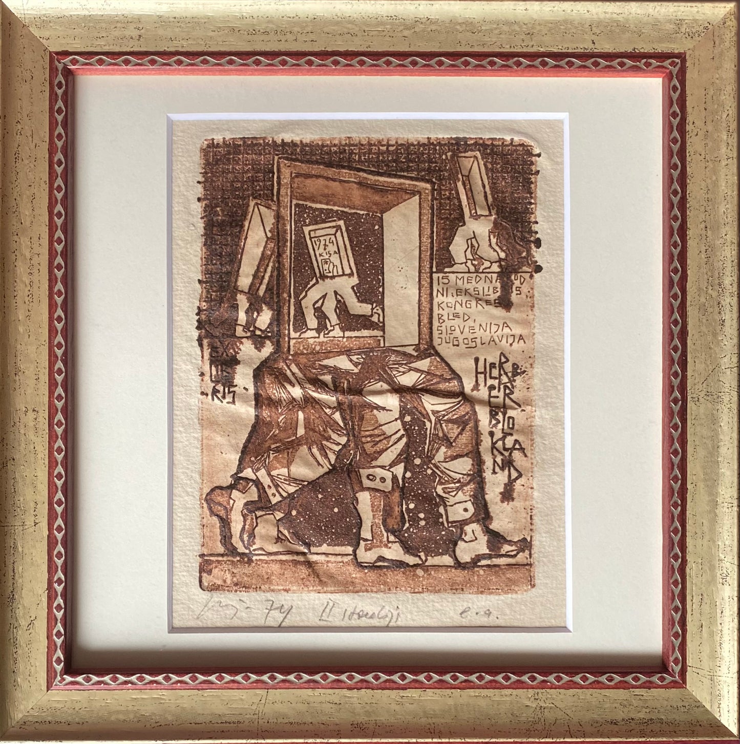 Vincas Kisarauskas | Ex Libris Herber Blokland, 1974 | Etching, 13x9,7 (21x21)