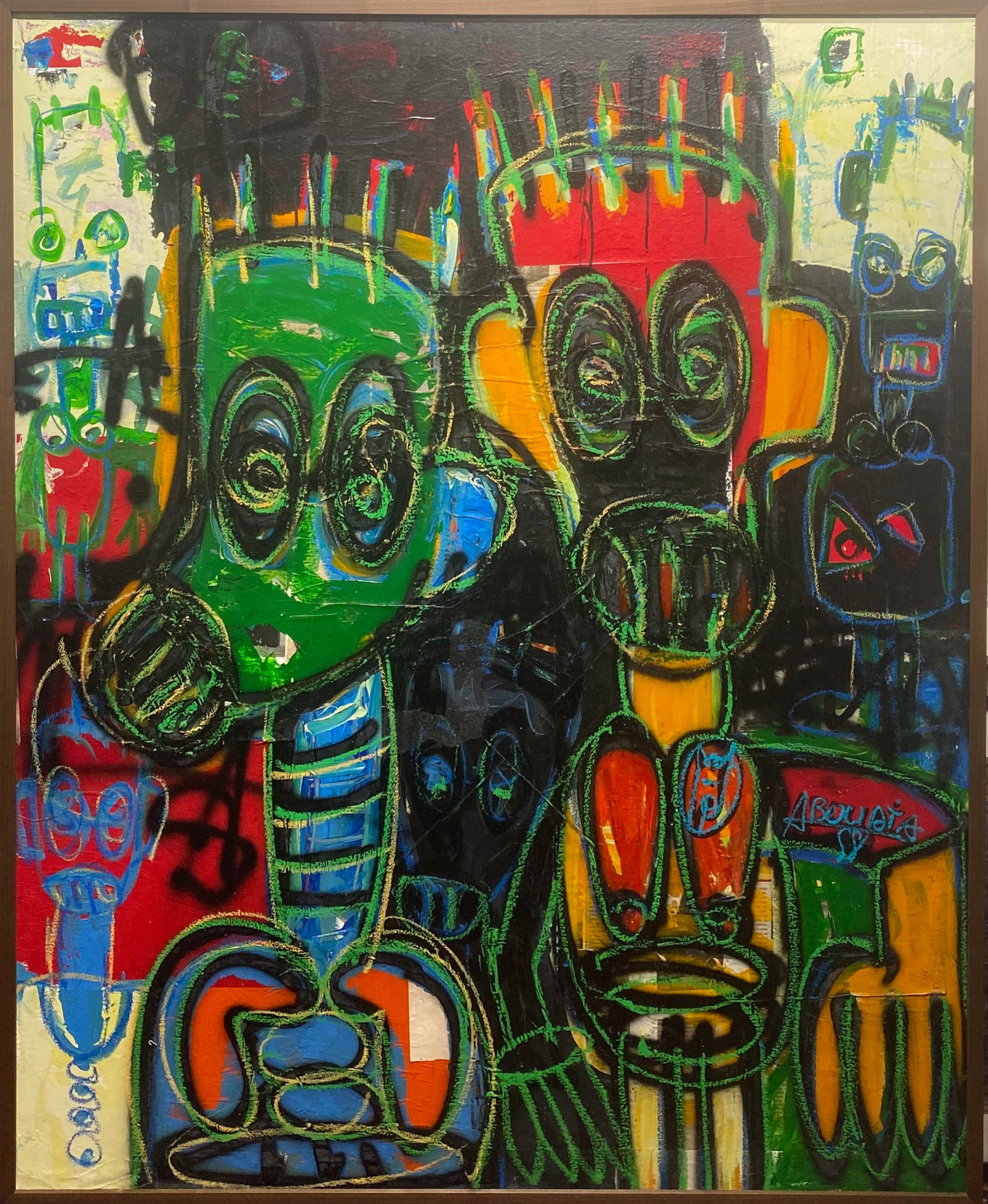 Aboudia (Ivory Coast) | Nouchi Spirits, 2022 | Acrylic, mixed media on canvas, 149x120.5 (152x123.5)