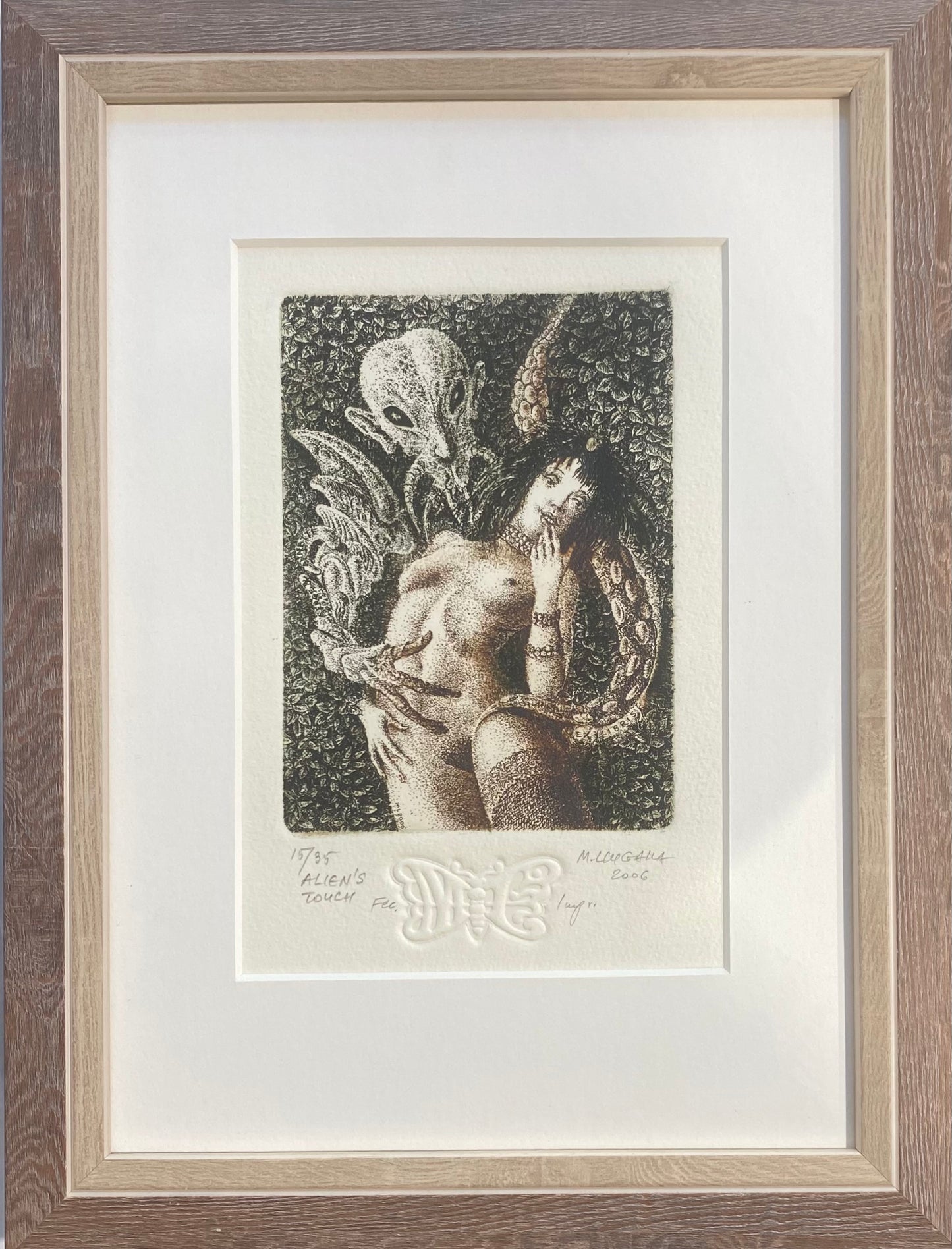 Marius Liugaila | Alien's Touch, 2006 | Popierius, ofortas, mecotinta,  12x8,8